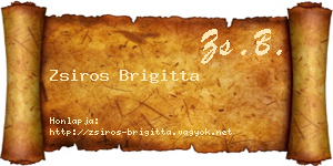 Zsiros Brigitta névjegykártya